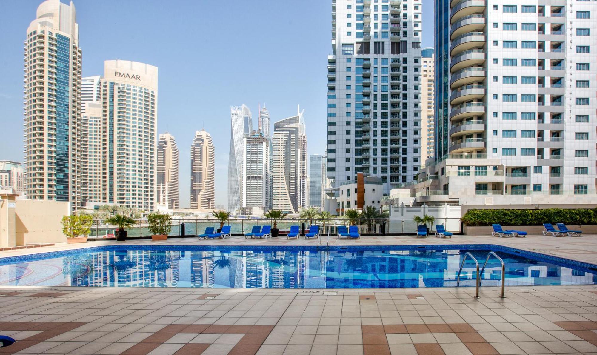 Ferienwohnung Stylish 2Bd With Great View In Marina View Tower Dubai Exterior foto