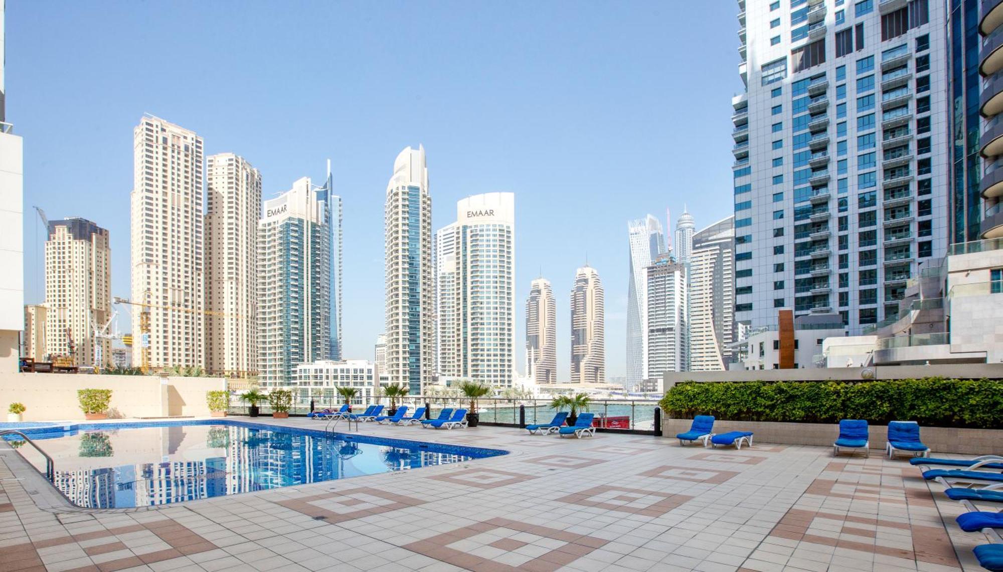 Ferienwohnung Stylish 2Bd With Great View In Marina View Tower Dubai Exterior foto